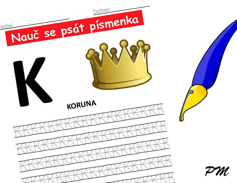 Učíme se psát písmenka – K