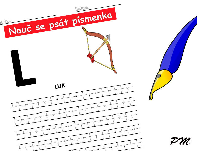 Učíme se psát písmenka – L