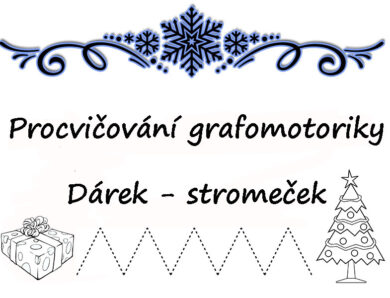 Vánoční grafomotorika – dárek – stromeček
